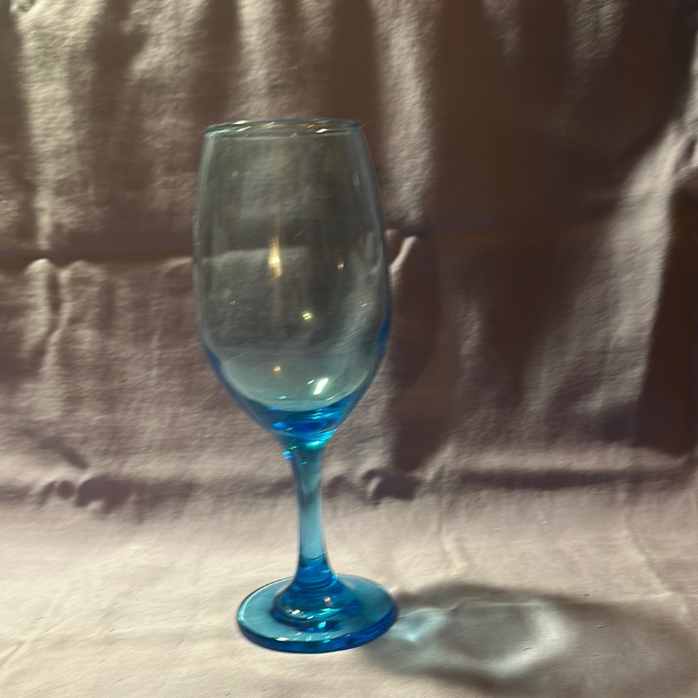 Source Unknown Blue Wine Glass